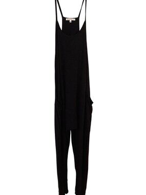 Antistar Womens Black Sleeveless Drop Crotch Jumpsuit With Pockets Size M Made i